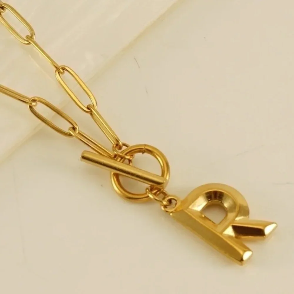 18K Gold Pendant Necklace A, R, S